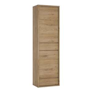 Sholka Wooden Narrow 2 Door 2 Drawer Storage Cabinet In Oak